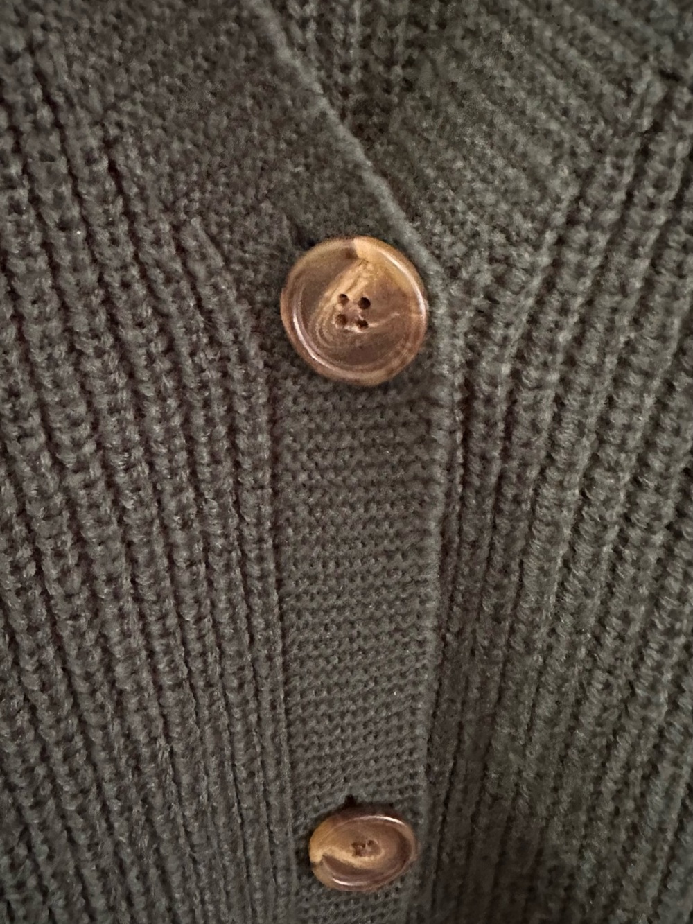Vero Moda - Chunky Green V-Neck Button Front Women’s Sweater Cardigan - Picture 4 of 5
